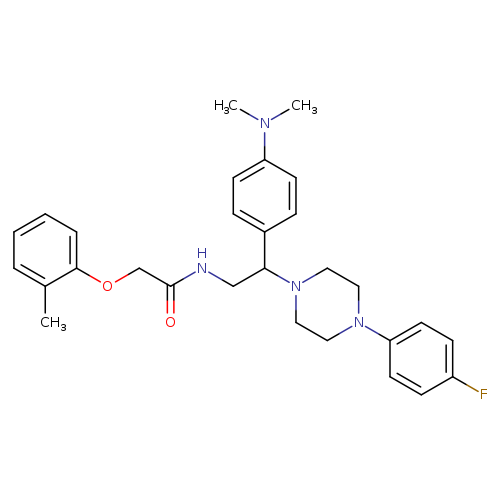N-{2-[4-(dimethylamino)phenyl]-2-[4-(4-fluorophenyl)piperazin-1-yl]ethyl}-2-(2-methylphenoxy)acetamide