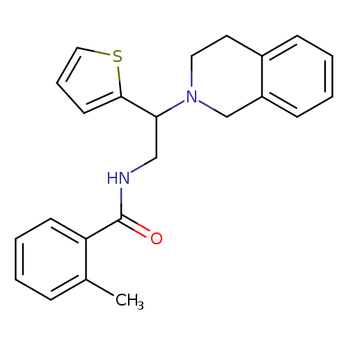 2-methyl-N-[2-(1,2,3,4-tetrahydroisoquinolin-2-yl)-2-(thiophen-2-yl)ethyl]benzamide