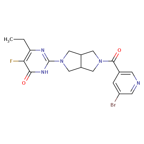 2-[5-(5-bromopyridine-3-carbonyl)-octahydropyrrolo[3,4-c]pyrrol-2-yl]-6-ethyl-5-fluoro-3,4-dihydropyrimidin-4-one