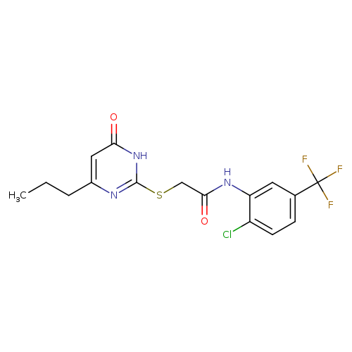 N-[2-chloro-5-(trifluoromethyl)phenyl]-2-[(6-oxo-4-propyl-1,6-dihydropyrimidin-2-yl)sulfanyl]acetamide
