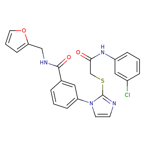 3-[2-({[(3-chlorophenyl)carbamoyl]methyl}sulfanyl)-1H-imidazol-1-yl]-N-[(furan-2-yl)methyl]benzamide