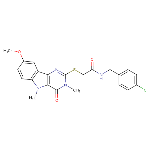 N-[(4-chlorophenyl)methyl]-2-({8-methoxy-3,5-dimethyl-4-oxo-3H,4H,5H-pyrimido[5,4-b]indol-2-yl}sulfanyl)acetamide