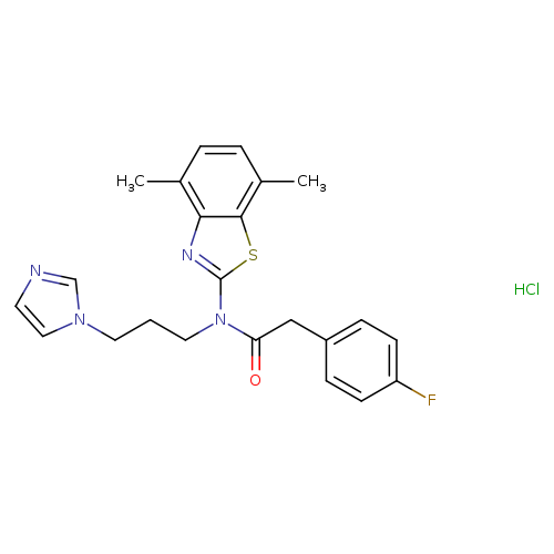 N-(4,7-dimethyl-1,3-benzothiazol-2-yl)-2-(4-fluorophenyl)-N-[3-(1H-imidazol-1-yl)propyl]acetamide hydrochloride
