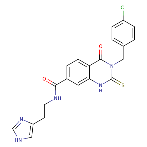 3-[(4-chlorophenyl)methyl]-N-[2-(1H-imidazol-4-yl)ethyl]-4-oxo-2-sulfanylidene-1,2,3,4-tetrahydroquinazoline-7-carboxamide