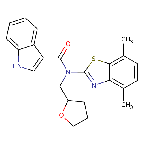 N-(4,7-dimethyl-1,3-benzothiazol-2-yl)-N-[(oxolan-2-yl)methyl]-1H-indole-3-carboxamide