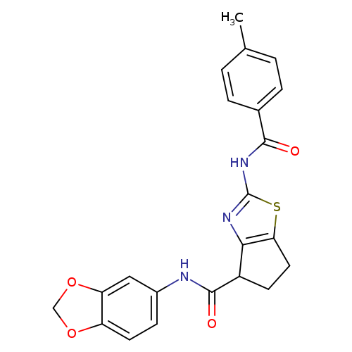 N-(2H-1,3-benzodioxol-5-yl)-2-(4-methylbenzamido)-4H,5H,6H-cyclopenta[d][1,3]thiazole-4-carboxamide