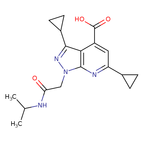 3,6-Dicyclopropyl-1-(2-(isopropylamino)-2-oxoethyl)-1H-pyrazolo[3,4-b]pyridine-4-carboxylic acid