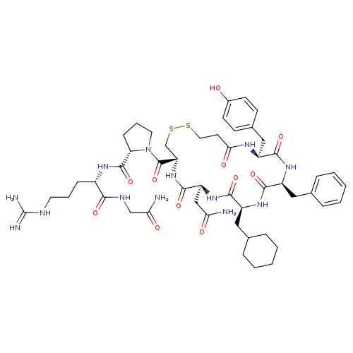 (S)-1-((4R,7S,10S,13S,16S)-7-(2-Amino-2-oxoethyl)-13-benzyl-10-(cyclohexylmethyl)-16-(4-hydroxybenzyl)-6,9,12,15,18-pentaoxo-1,2-dithia-5,8,11,14,17-pentaazacycloicosane-4-carbonyl)-N-((S)-1-((2-amino-2-oxoethyl)amino)-5-guanidino-1-oxopentan-2-yl)pyrrolidine-2-carboxamide