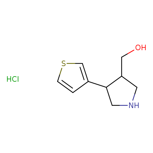 [4-(thiophen-3-yl)pyrrolidin-3-yl]methanol hydrochloride