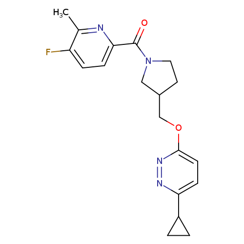 3-cyclopropyl-6-{[1-(5-fluoro-6-methylpyridine-2-carbonyl)pyrrolidin-3-yl]methoxy}pyridazine
