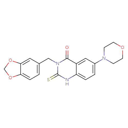 3-[(2H-1,3-benzodioxol-5-yl)methyl]-6-(morpholin-4-yl)-2-sulfanylidene-1,2,3,4-tetrahydroquinazolin-4-one