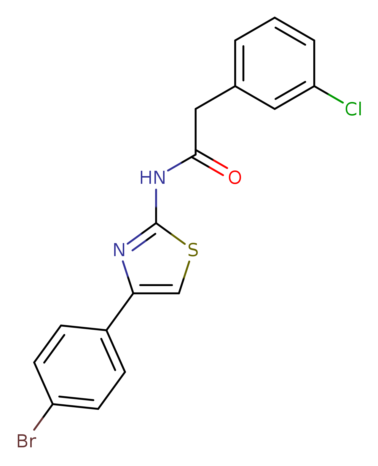 N-[4-(4-bromophenyl)-1,3-thiazol-2-yl]-2-(3-chlorophenyl)acetamide