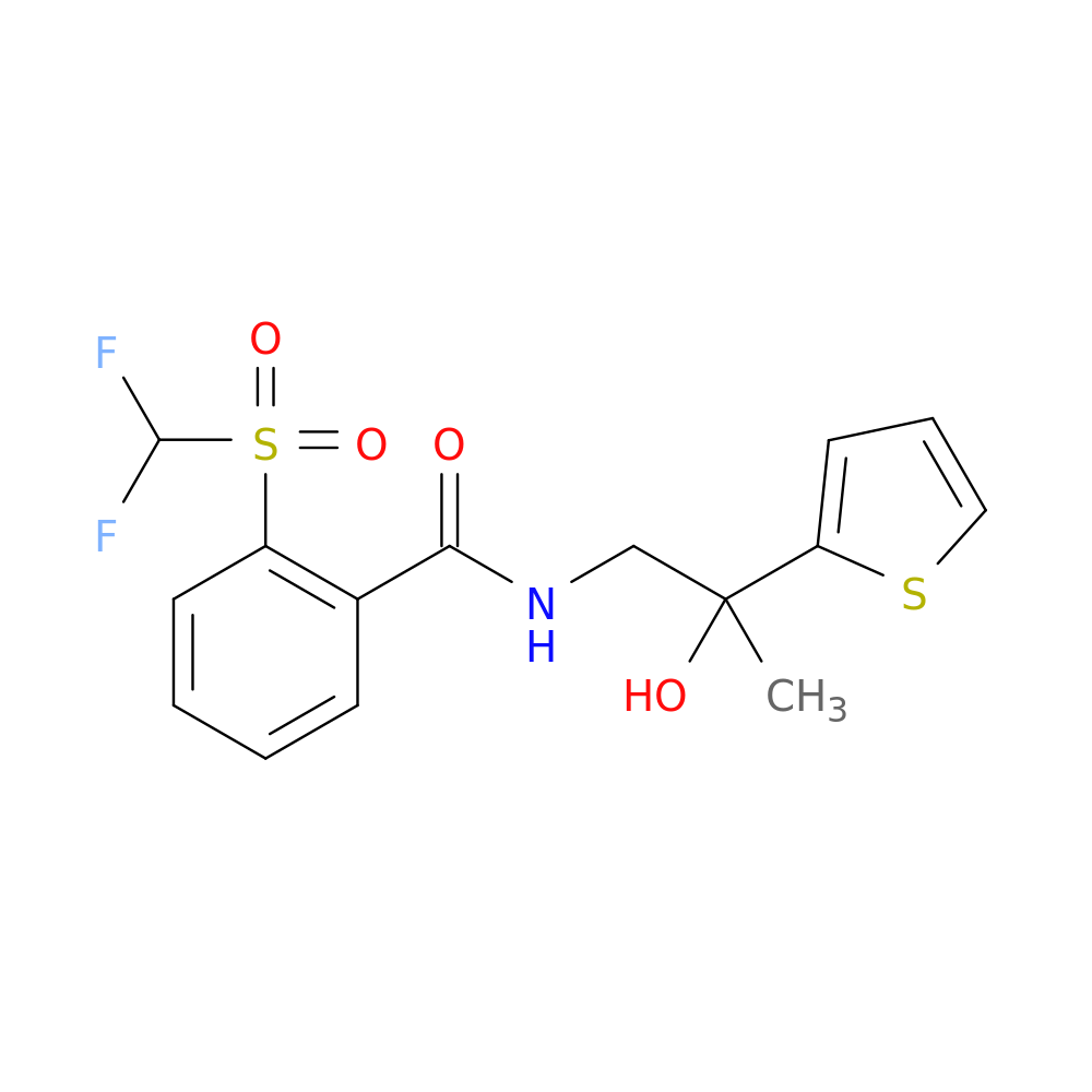 2-difluoromethanesulfonyl-N-[2-hydroxy-2-(thiophen-2-yl)propyl]benzamide