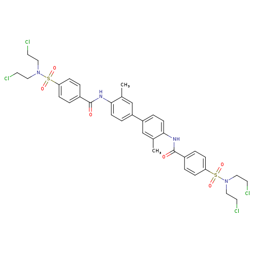 4-[bis(2-chloroethyl)sulfamoyl]-N-(4'-{4-[bis(2-chloroethyl)sulfamoyl]benzamido}-3,3'-dimethyl-[1,1'-biphenyl]-4-yl)benzamide