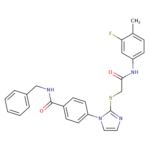N-benzyl-4-[2-({[(3-fluoro-4-methylphenyl)carbamoyl]methyl}sulfanyl)-1H-imidazol-1-yl]benzamide
