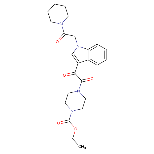 ethyl 4-(2-oxo-2-{1-[2-oxo-2-(piperidin-1-yl)ethyl]-1H-indol-3-yl}acetyl)piperazine-1-carboxylate
