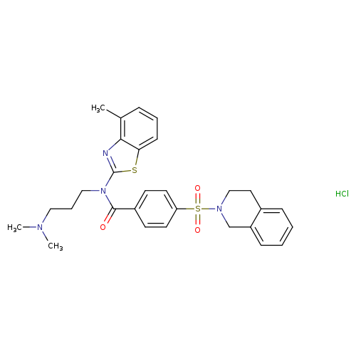 N-[3-(dimethylamino)propyl]-N-(4-methyl-1,3-benzothiazol-2-yl)-4-(1,2,3,4-tetrahydroisoquinoline-2-sulfonyl)benzamide hydrochloride