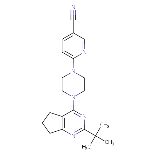 6-(4-{2-tert-butyl-5H,6H,7H-cyclopenta[d]pyrimidin-4-yl}piperazin-1-yl)pyridine-3-carbonitrile