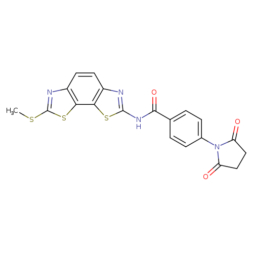 4-(2,5-dioxopyrrolidin-1-yl)-N-[11-(methylsulfanyl)-3,12-dithia-5,10-diazatricyclo[7.3.0.0^{2,6}]dodeca-1(9),2(6),4,7,10-pentaen-4-yl]benzamide