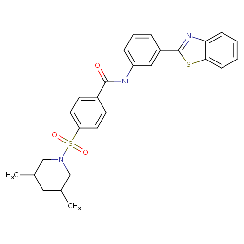 N-[3-(1,3-benzothiazol-2-yl)phenyl]-4-[(3,5-dimethylpiperidin-1-yl)sulfonyl]benzamide