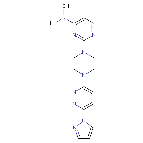 N,N-dimethyl-2-{4-[6-(1H-pyrazol-1-yl)pyridazin-3-yl]piperazin-1-yl}pyrimidin-4-amine