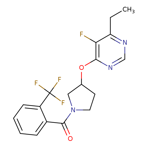4-ethyl-5-fluoro-6-({1-[2-(trifluoromethyl)benzoyl]pyrrolidin-3-yl}oxy)pyrimidine
