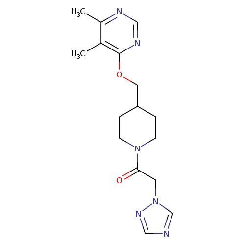 1-(4-{[(5,6-dimethylpyrimidin-4-yl)oxy]methyl}piperidin-1-yl)-2-(1H-1,2,4-triazol-1-yl)ethan-1-one