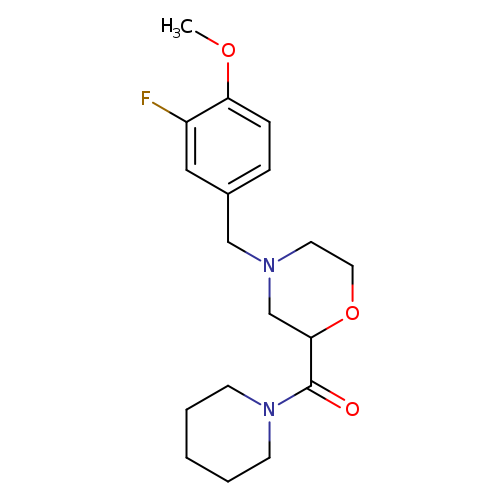 4-[(3-fluoro-4-methoxyphenyl)methyl]-2-(piperidine-1-carbonyl)morpholine