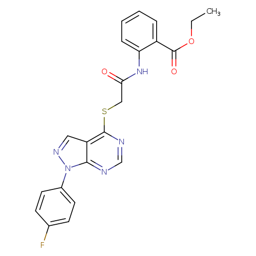 ethyl 2-(2-{[1-(4-fluorophenyl)-1H-pyrazolo[3,4-d]pyrimidin-4-yl]sulfanyl}acetamido)benzoate