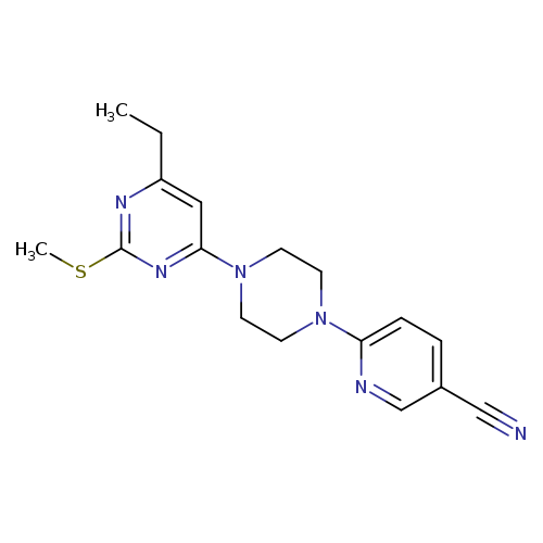 6-{4-[6-ethyl-2-(methylsulfanyl)pyrimidin-4-yl]piperazin-1-yl}pyridine-3-carbonitrile