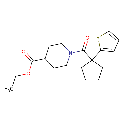 ethyl 1-[1-(thiophen-2-yl)cyclopentanecarbonyl]piperidine-4-carboxylate