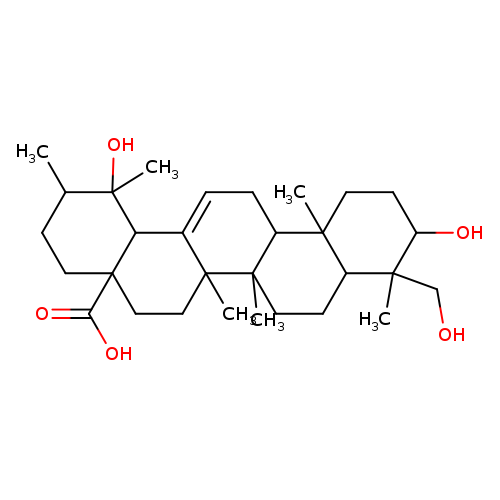 Urs-12-en-28-oic acid, 3,19,23-trihydroxy-, (3β,4α)-