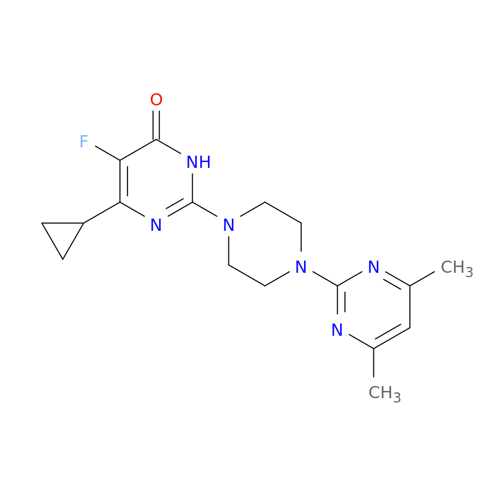 6-cyclopropyl-2-[4-(4,6-dimethylpyrimidin-2-yl)piperazin-1-yl]-5-fluoro-3,4-dihydropyrimidin-4-one