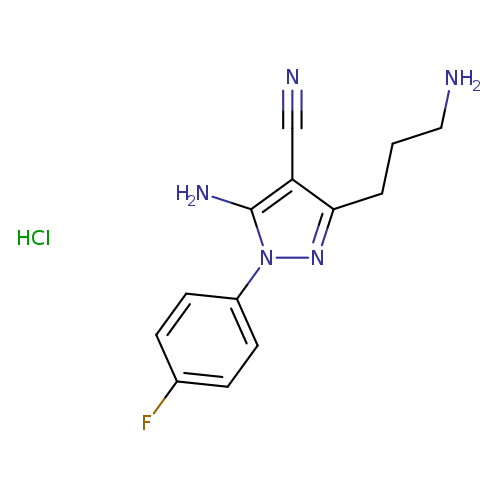 5-Amino-3-(3-aminopropyl)-1-(4-fluorophenyl)-1h-pyrazole-4-carbonitrile hydrochloride