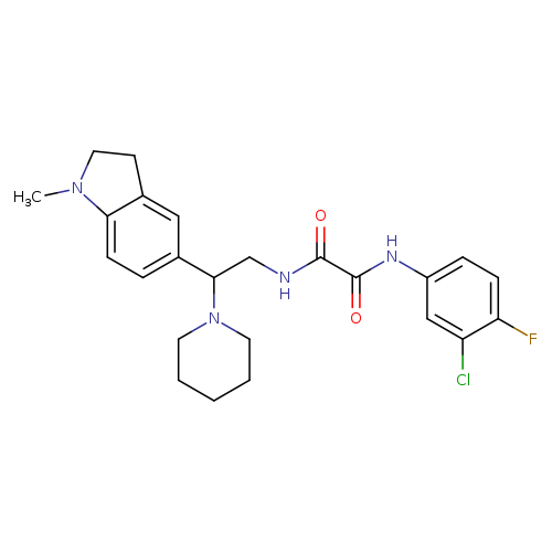 N'-(3-chloro-4-fluorophenyl)-N-[2-(1-methyl-2,3-dihydro-1H-indol-5-yl)-2-(piperidin-1-yl)ethyl]ethanediamide