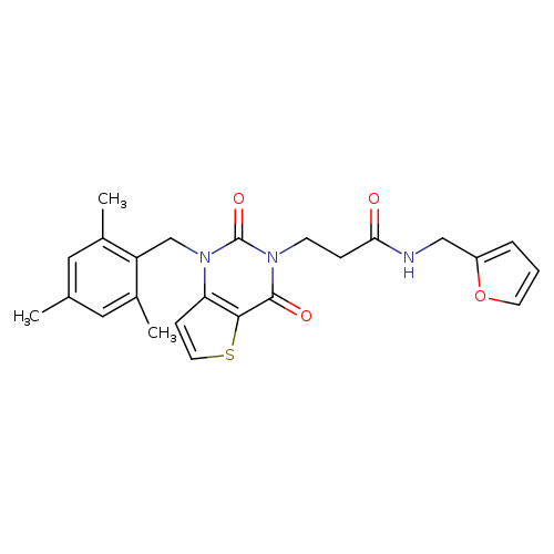 3-{2,4-dioxo-1-[(2,4,6-trimethylphenyl)methyl]-1H,2H,3H,4H-thieno[3,2-d]pyrimidin-3-yl}-N-[(furan-2-yl)methyl]propanamide