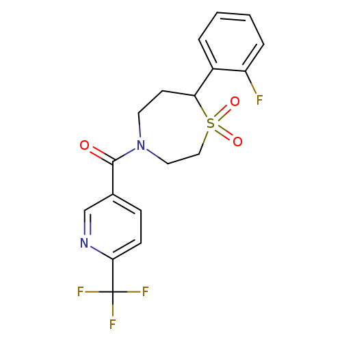 7-(2-fluorophenyl)-4-[6-(trifluoromethyl)pyridine-3-carbonyl]-1lambda6,4-thiazepane-1,1-dione