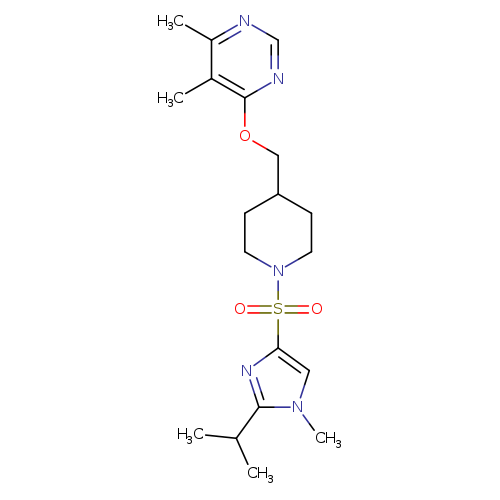 4,5-dimethyl-6-[(1-{[1-methyl-2-(propan-2-yl)-1H-imidazol-4-yl]sulfonyl}piperidin-4-yl)methoxy]pyrimidine
