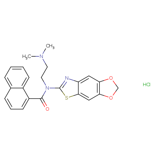 N-[2-(dimethylamino)ethyl]-N-{4,6-dioxa-10-thia-12-azatricyclo[7.3.0.0^{3,7}]dodeca-1(9),2,7,11-tetraen-11-yl}naphthalene-1-carboxamide hydrochloride
