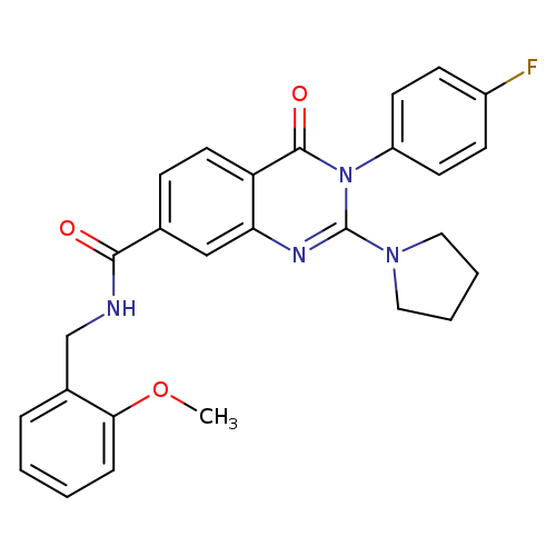 3-(4-fluorophenyl)-N-[(2-methoxyphenyl)methyl]-4-oxo-2-(pyrrolidin-1-yl)-3,4-dihydroquinazoline-7-carboxamide