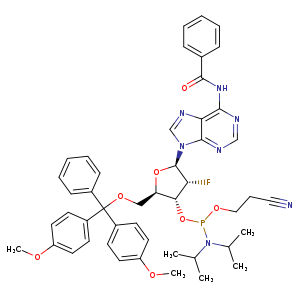 (2R,3R,4R,5R)-5-(6-BENZAMIDO-9H-PURIN-9-YL)-2-((BIS(4-METHOXYPHENYL)(PHENYL)METHOXY)METHYL)-4-FLUOROTETRAHYDROFURAN-3-YL (2-CYANOETHYL) DIISOPROPYLPHOSPHORAMIDITE