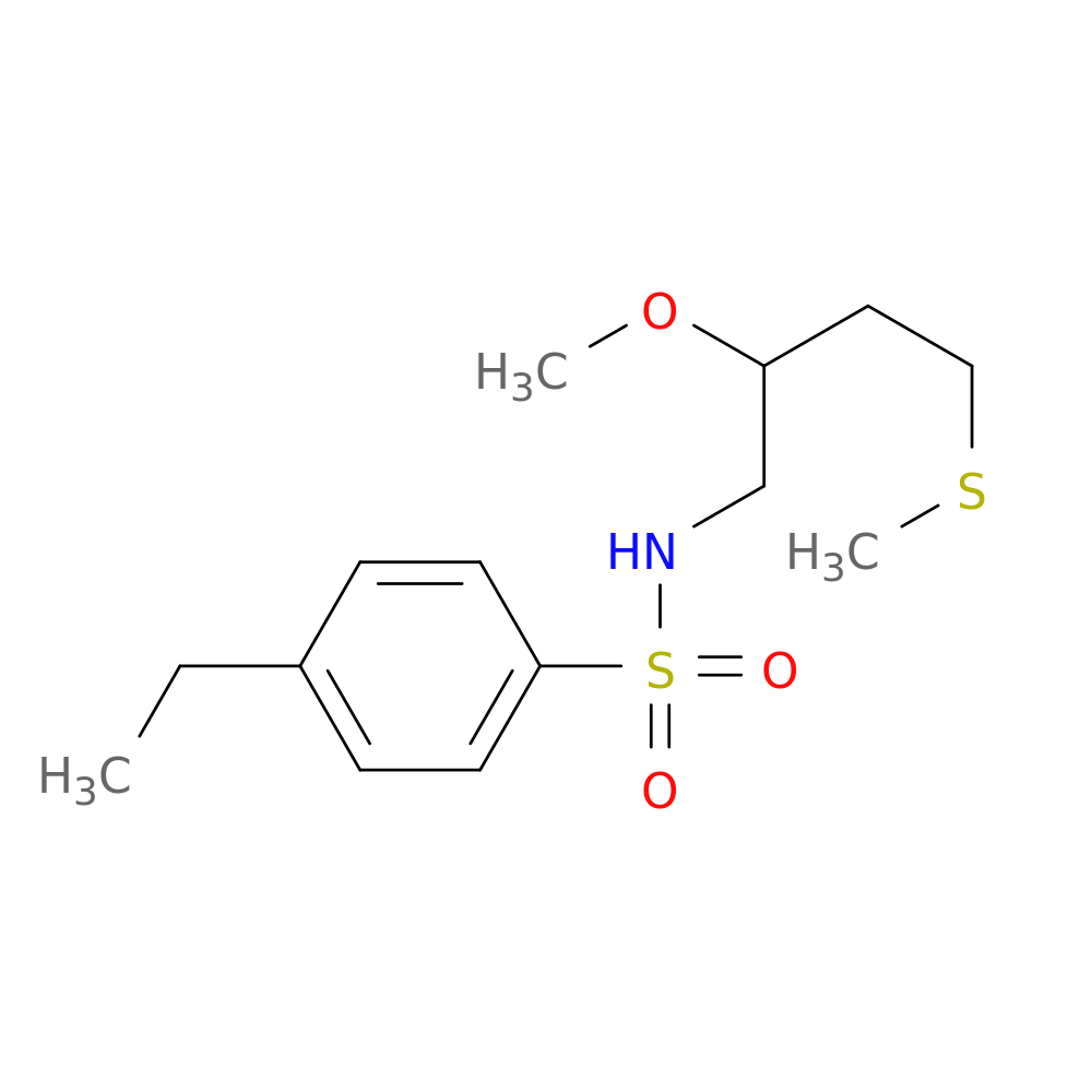 4-ethyl-N-[2-methoxy-4-(methylsulfanyl)butyl]benzene-1-sulfonamide