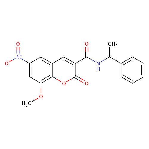 8-methoxy-6-nitro-2-oxo-N-(1-phenylethyl)-2H-chromene-3-carboxamide