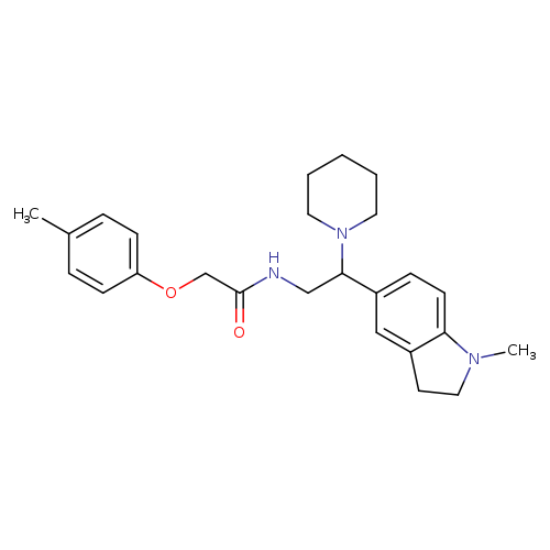 N-[2-(1-methyl-2,3-dihydro-1H-indol-5-yl)-2-(piperidin-1-yl)ethyl]-2-(4-methylphenoxy)acetamide