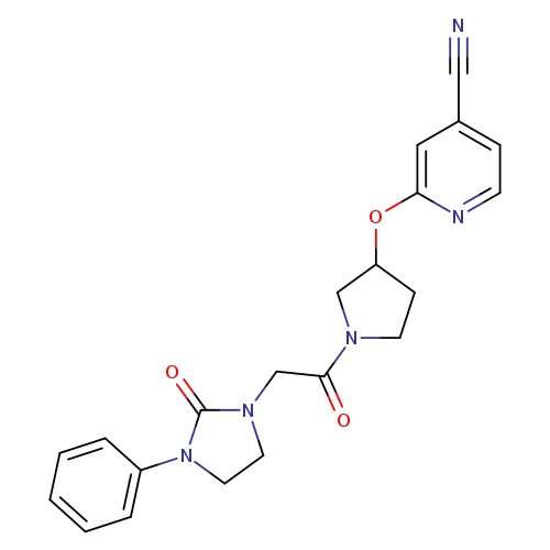 2-({1-[2-(2-oxo-3-phenylimidazolidin-1-yl)acetyl]pyrrolidin-3-yl}oxy)pyridine-4-carbonitrile