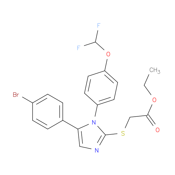 ethyl 2-{[5-(4-bromophenyl)-1-[4-(difluoromethoxy)phenyl]-1H-imidazol-2-yl]sulfanyl}acetate