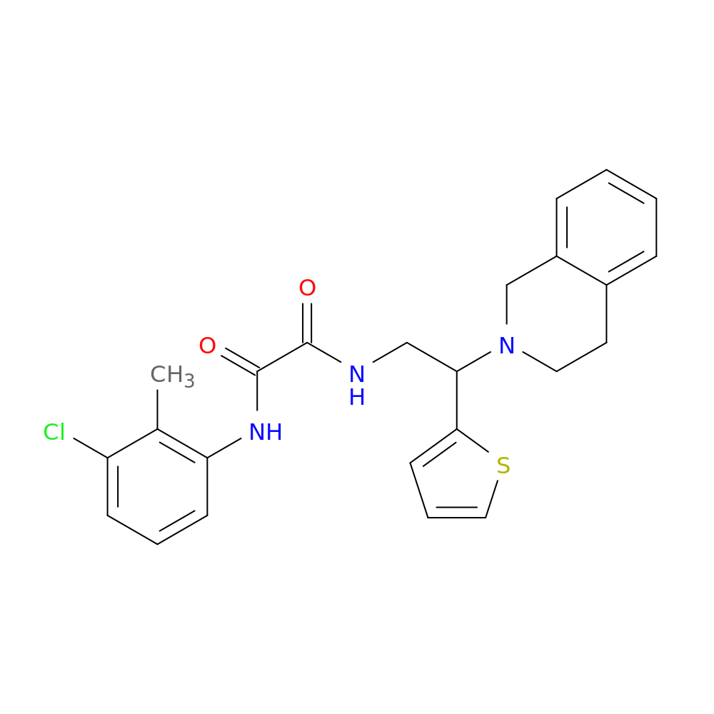 N-(3-chloro-2-methylphenyl)-N'-[2-(1,2,3,4-tetrahydroisoquinolin-2-yl)-2-(thiophen-2-yl)ethyl]ethanediamide