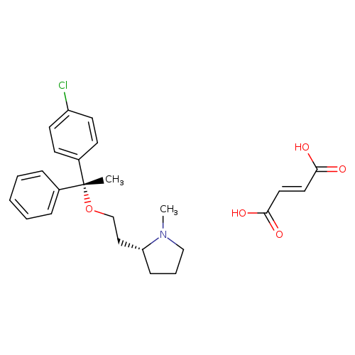 Pyrrolidine,2-[2-[(1R)-1-(4-chlorophenyl)-1-phenylethoxy]ethyl]-1-methyl-, (2R)-,(2E)-2-butenedioate (1:1)