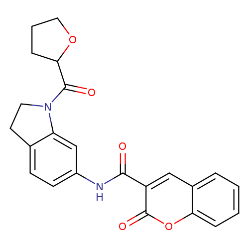 2-oxo-N-[1-(oxolane-2-carbonyl)-2,3-dihydro-1H-indol-6-yl]-2H-chromene-3-carboxamide