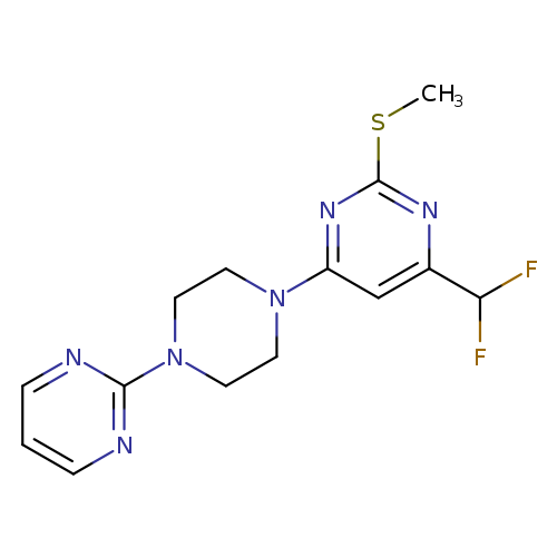 4-(difluoromethyl)-2-(methylsulfanyl)-6-[4-(pyrimidin-2-yl)piperazin-1-yl]pyrimidine